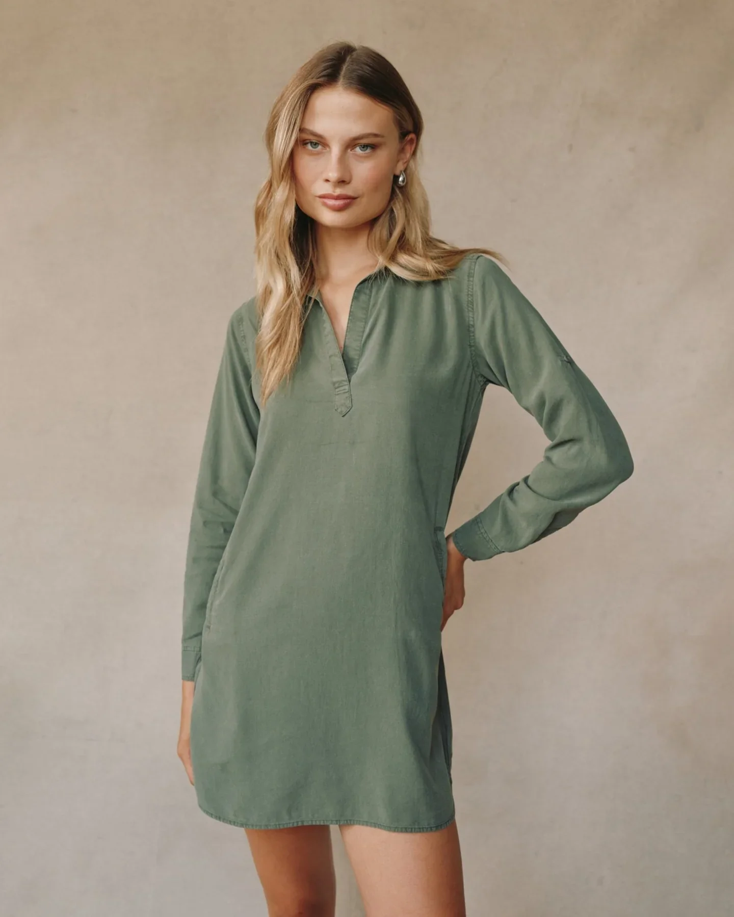 Long Sleeve A-Line Dress - Image 16