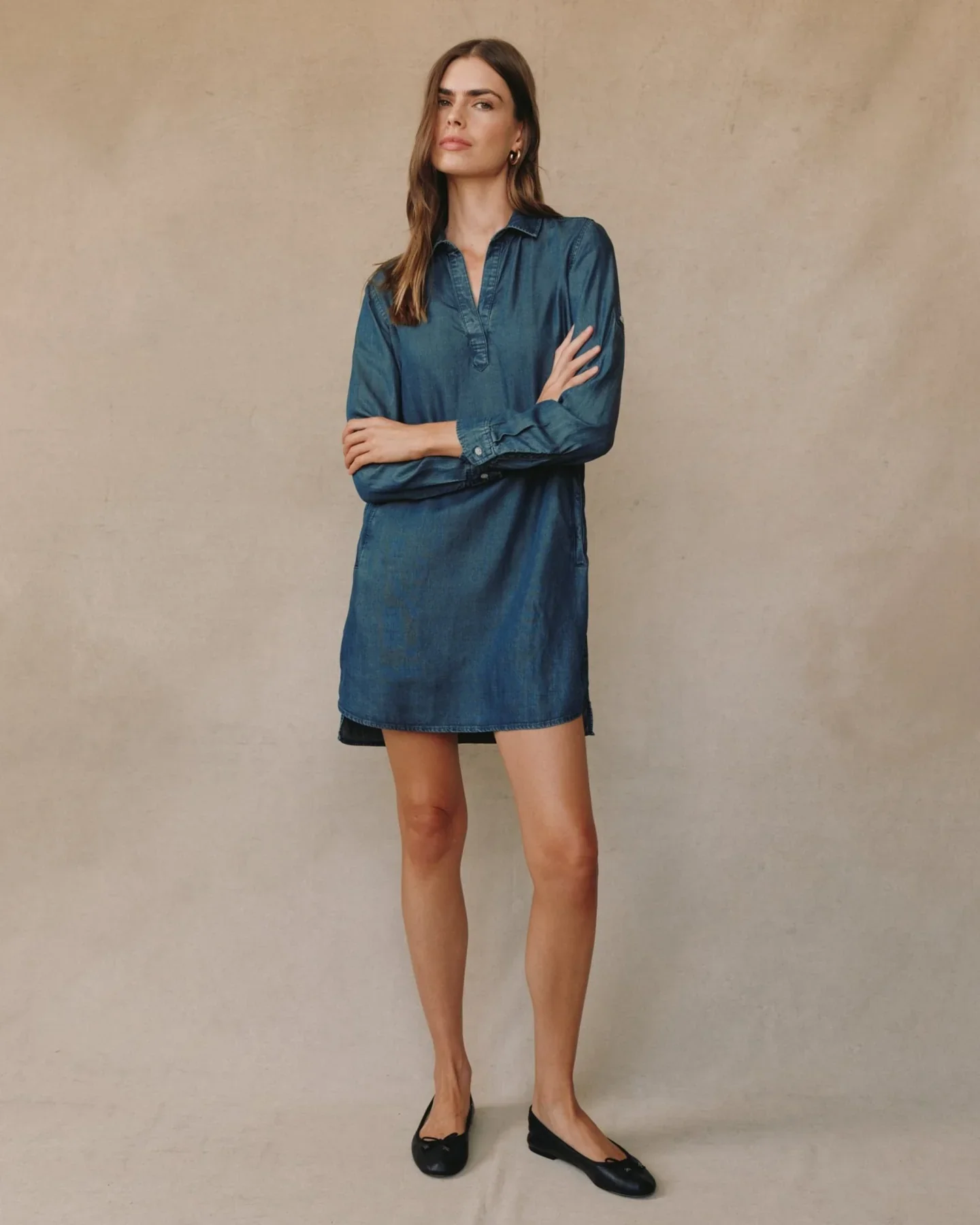 Long Sleeve A-Line Dress - Image 8