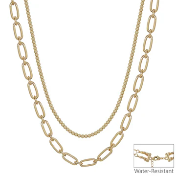 Beaded Open Chain Multi Way 16"-18" Necklace