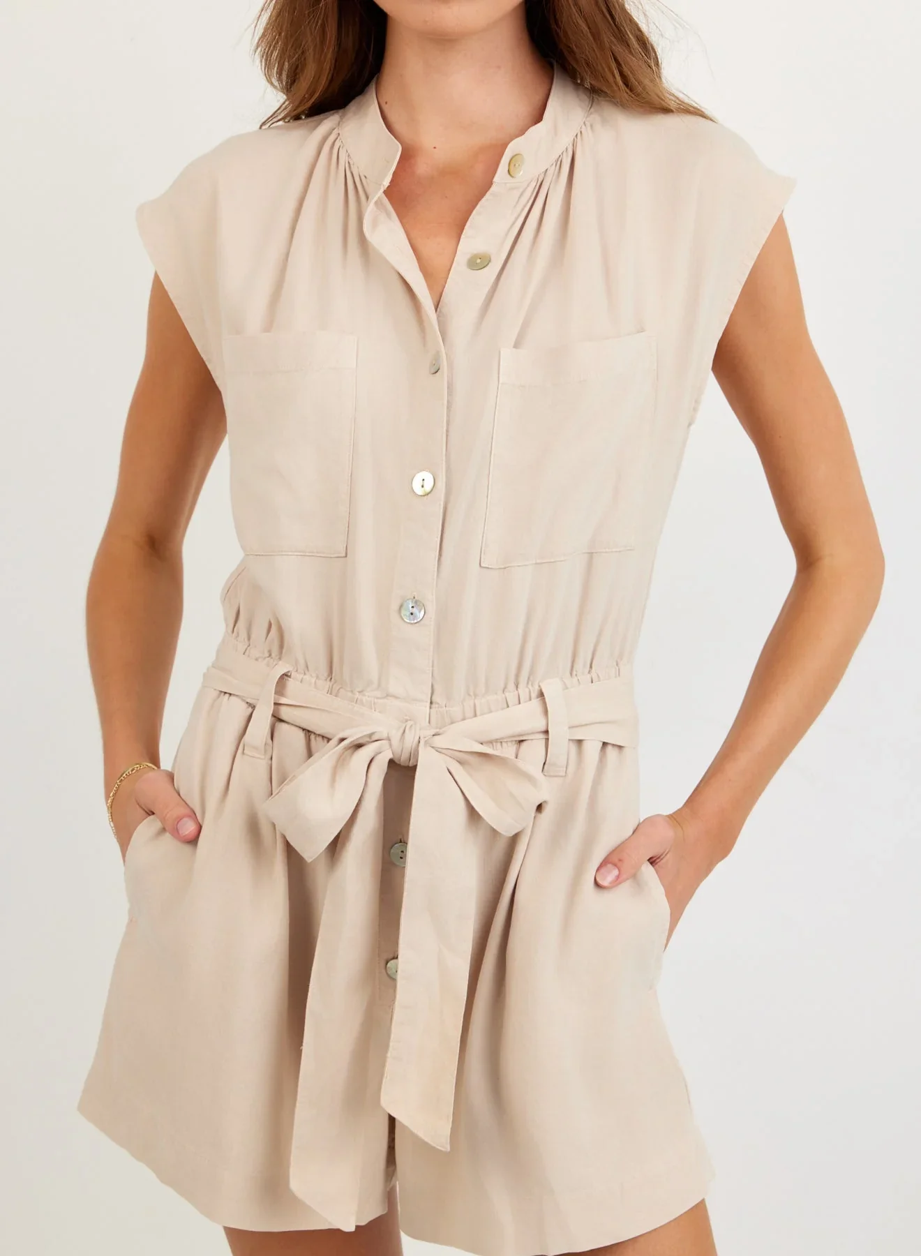 Cap Sleeve Pocket Romper - Image 3