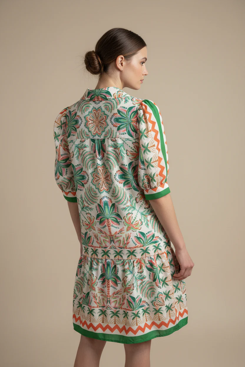 FLUTTER HEM BUTTONS DRESS - Image 2