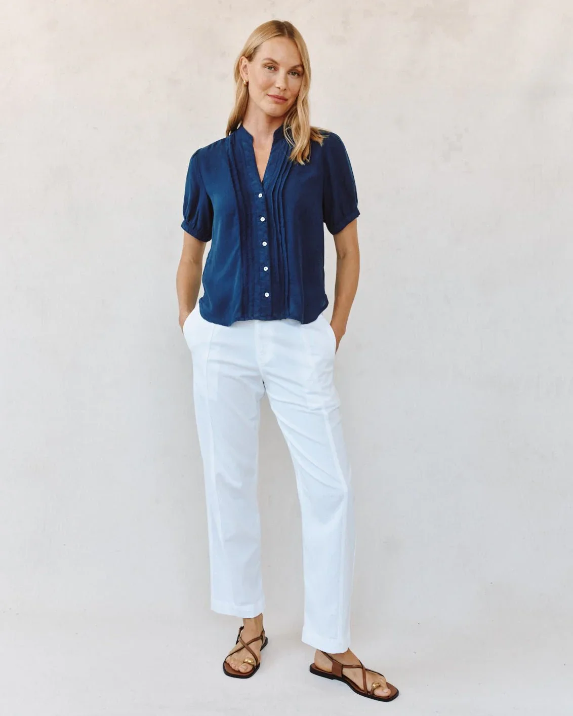 Short Sleeve Pintuck Shirt - Image 4