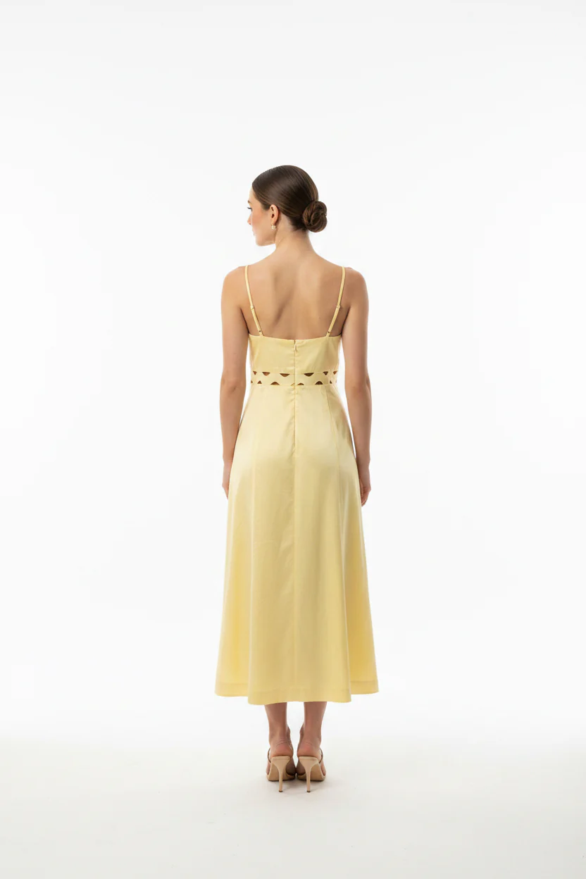 MIDI DRESS WITH WAIST CUT OUTS - Image 2