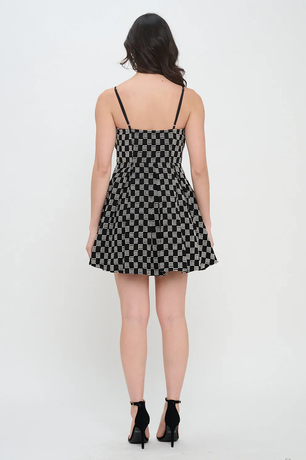 Midnight Weave Bow Mini Dress - Image 3