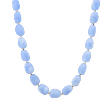 Oval Acrylic Natural Beaded 16"-18" Necklace