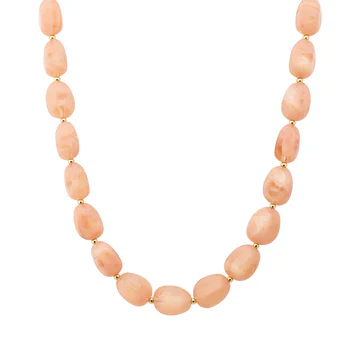 Oval Acrylic Natural Beaded 16"-18" Necklace - Image 2