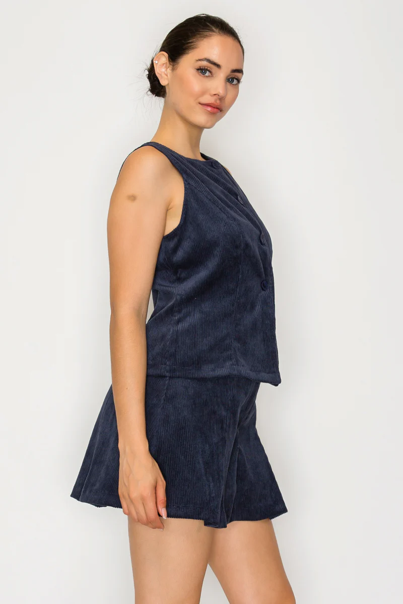 Round Neck Corduroy Vest Top - Image 3