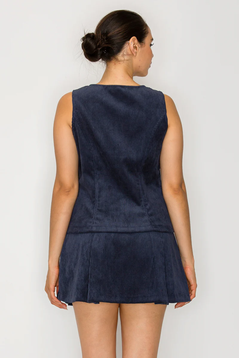 Round Neck Corduroy Vest Top - Image 4
