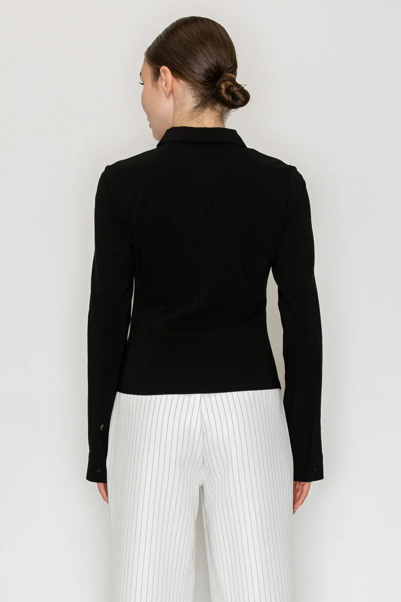 Ruched Button Down Shirt - Image 3