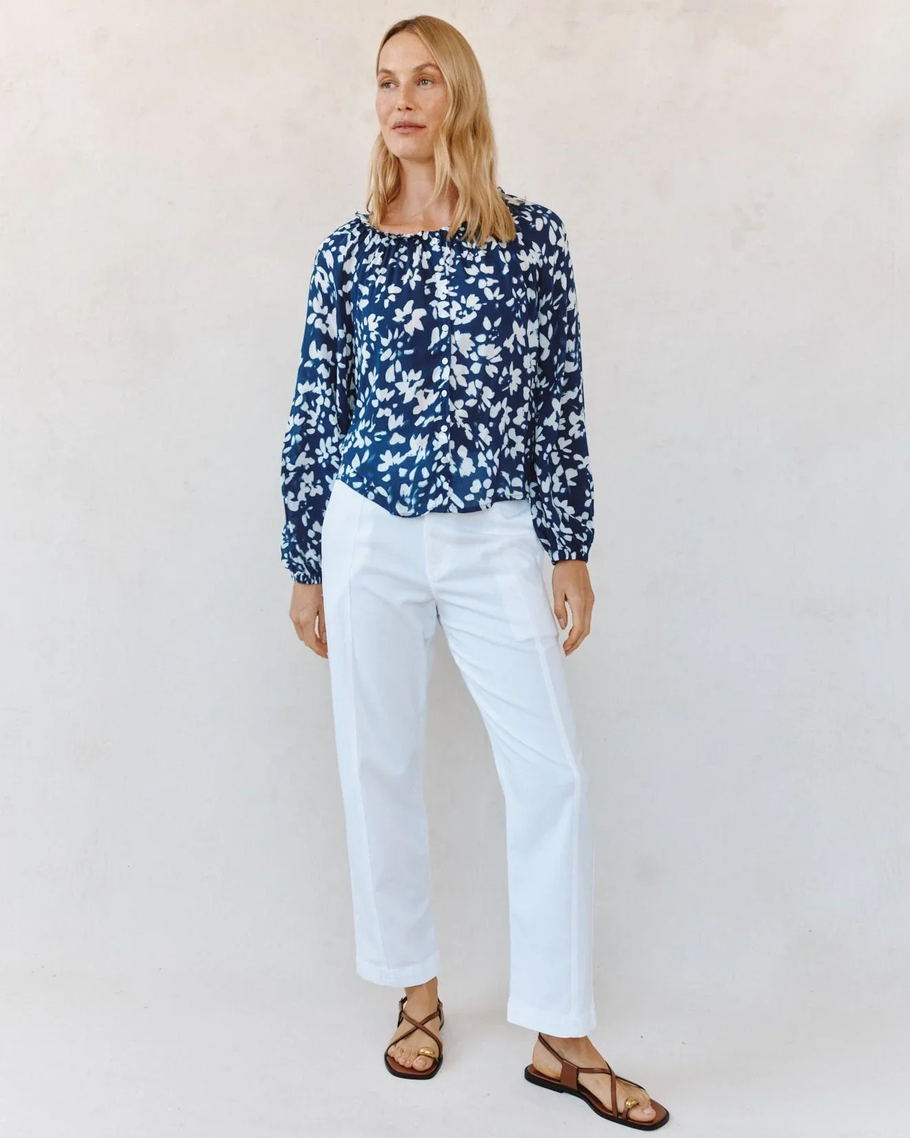 Ruffle Neck Raglan Button Down - Image 3