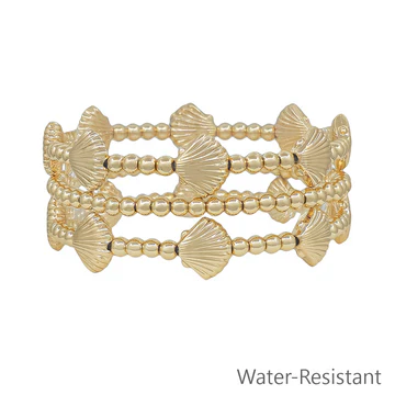 Set of 3 Shell Beaded Stretch Bracelets