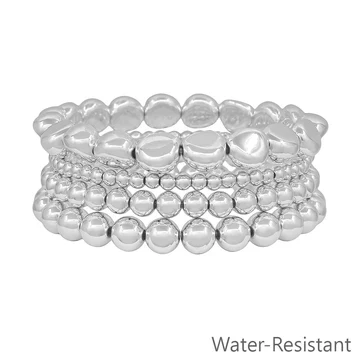 Set of 4 Graduated Beads Stretch Bracelet - Image 3