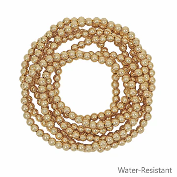 Set of 7 Textured Beaded Stretch Bracelet