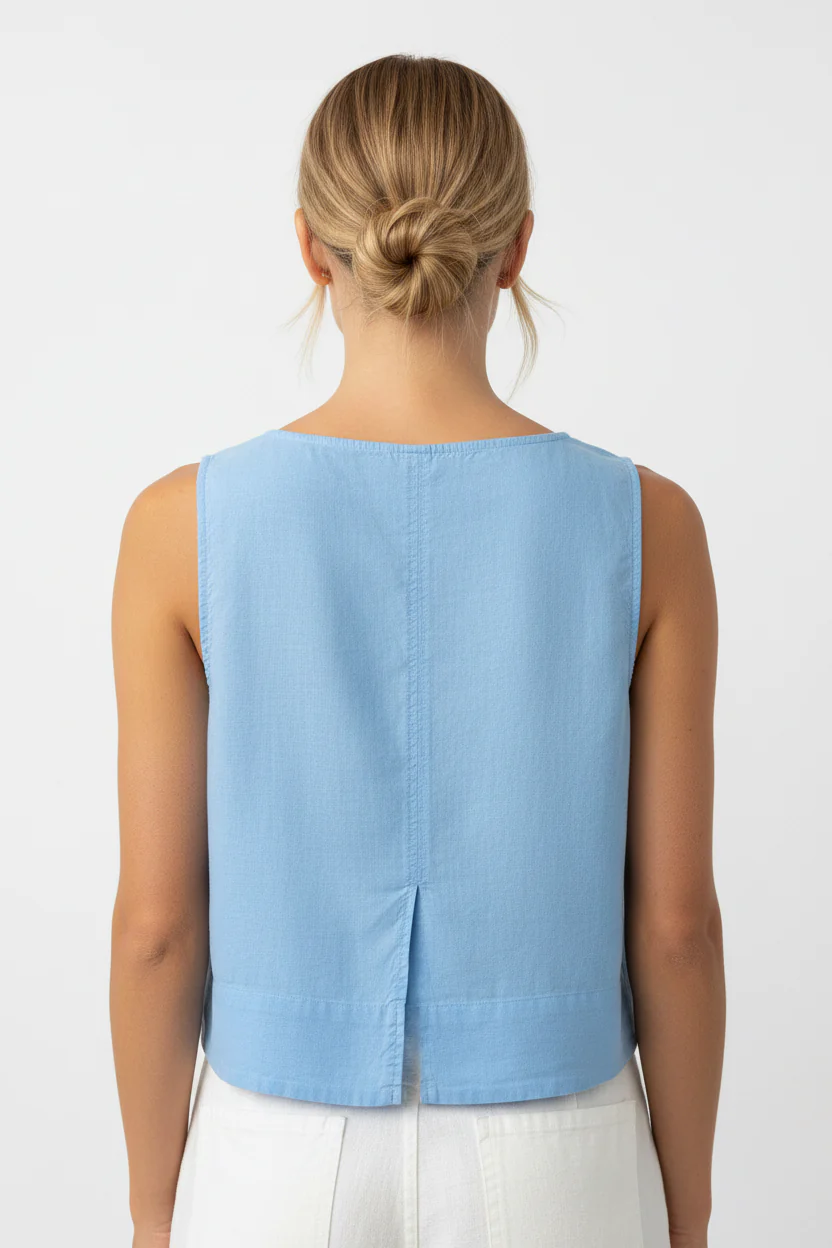 Sleeveless Boat Neck Split Back - Image 8