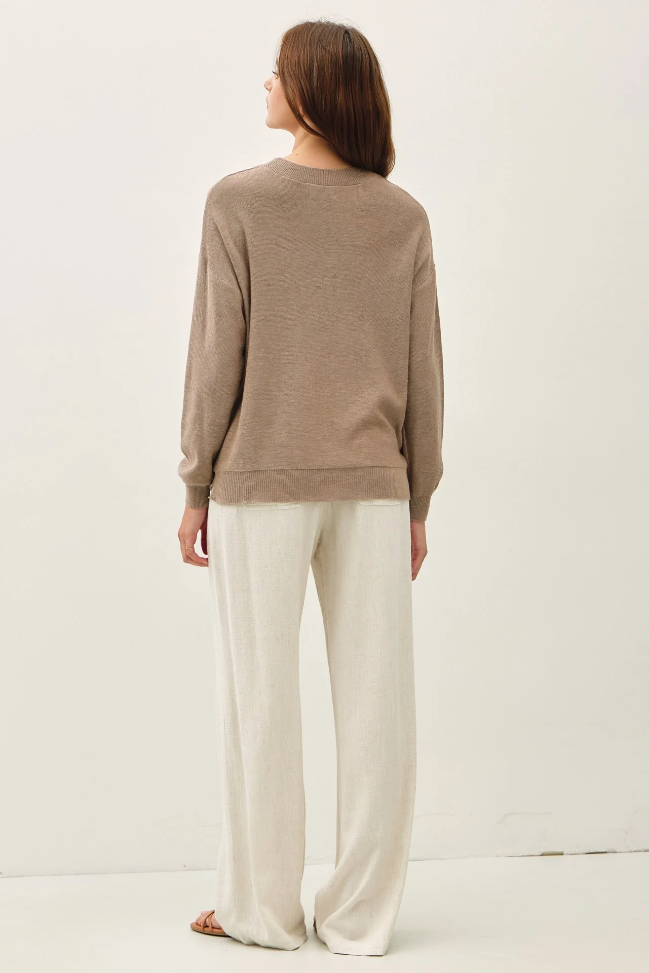 Slightly Oversized Drop Shoulder Sweater Top - Image 5