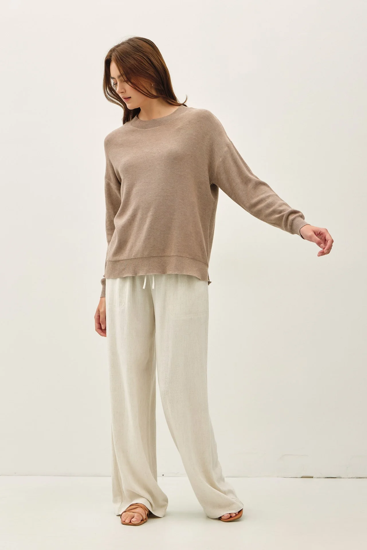 Slightly Oversized Drop Shoulder Sweater Top - Image 6