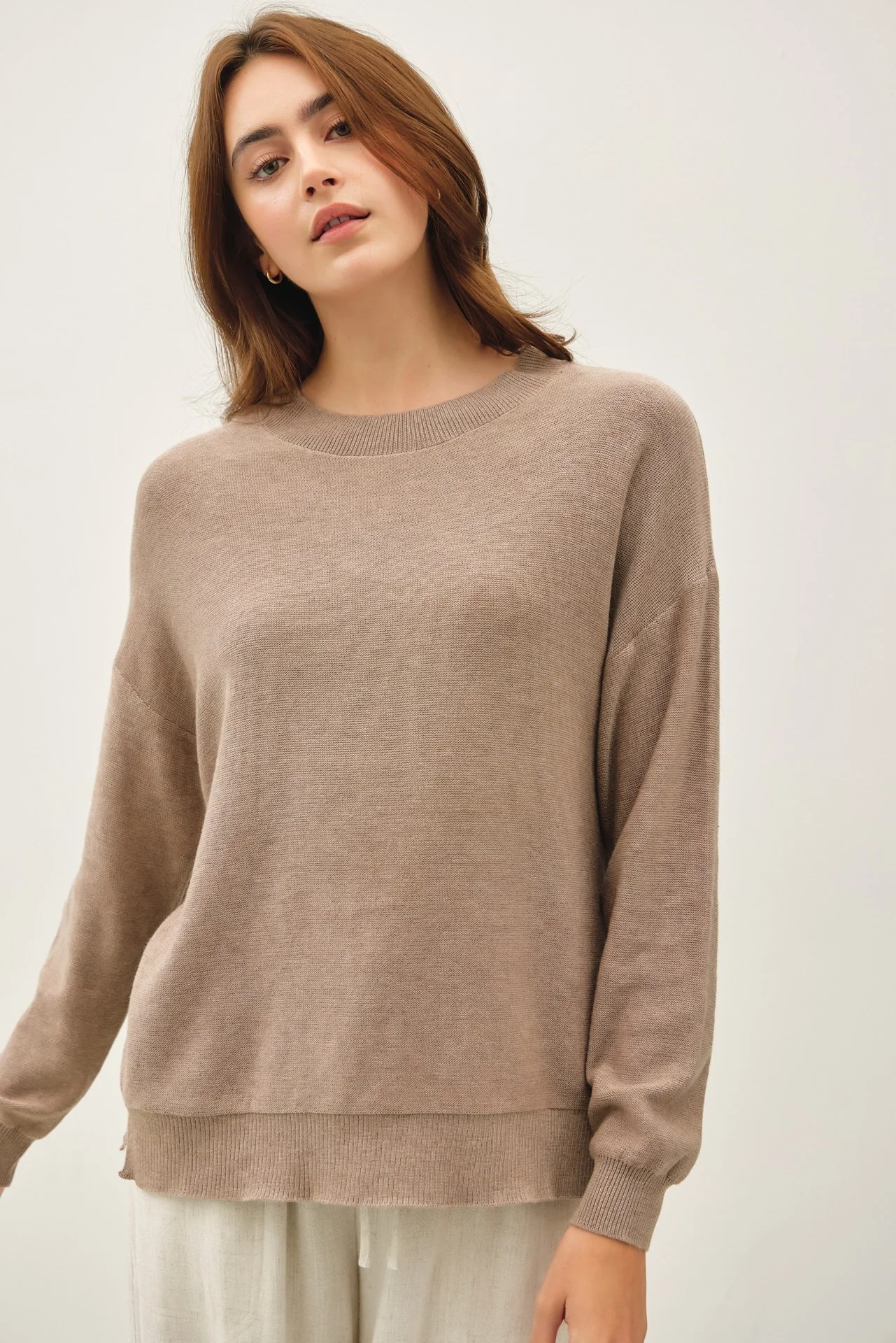 Slightly Oversized Drop Shoulder Sweater Top - Image 7