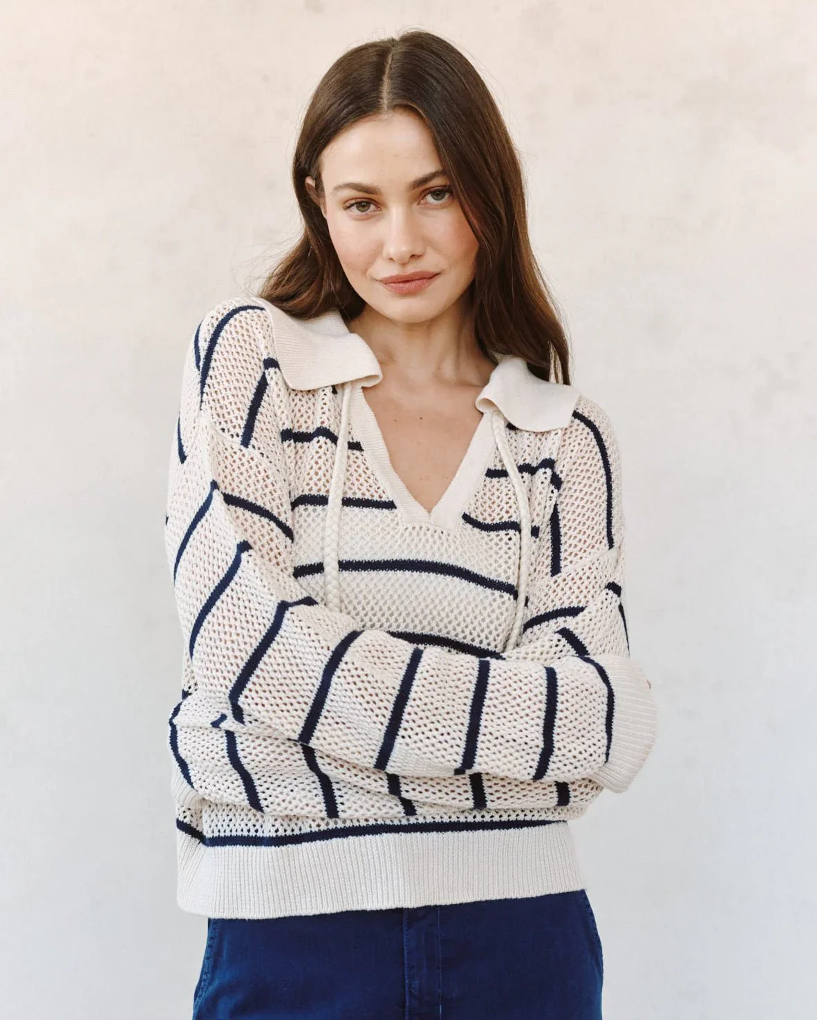 Tassel Tie Open Knit Sweater - Image 4