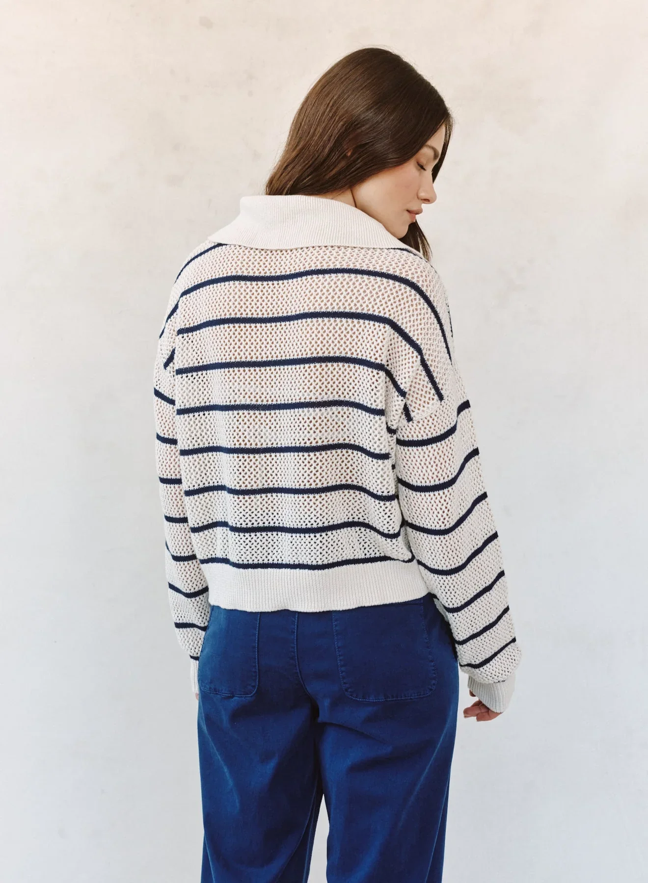 Tassel Tie Open Knit Sweater - Image 5