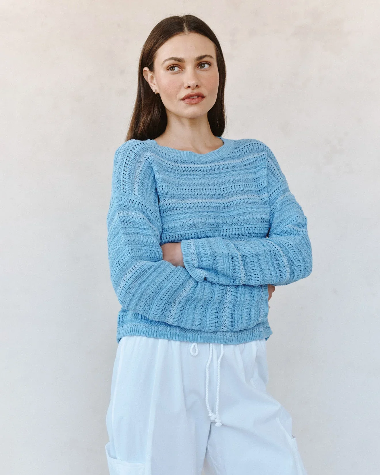 Textured Crew Neck Sweater - Image 3