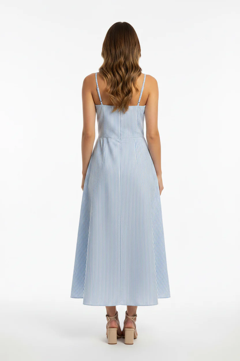 THIN STRAP STRIPE DRESS - Image 2